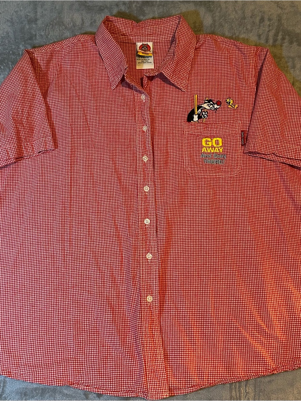 Vintage Warner Bros 90s Looney Tunes Sylvester & Tweety Bird Button-Down Shirt